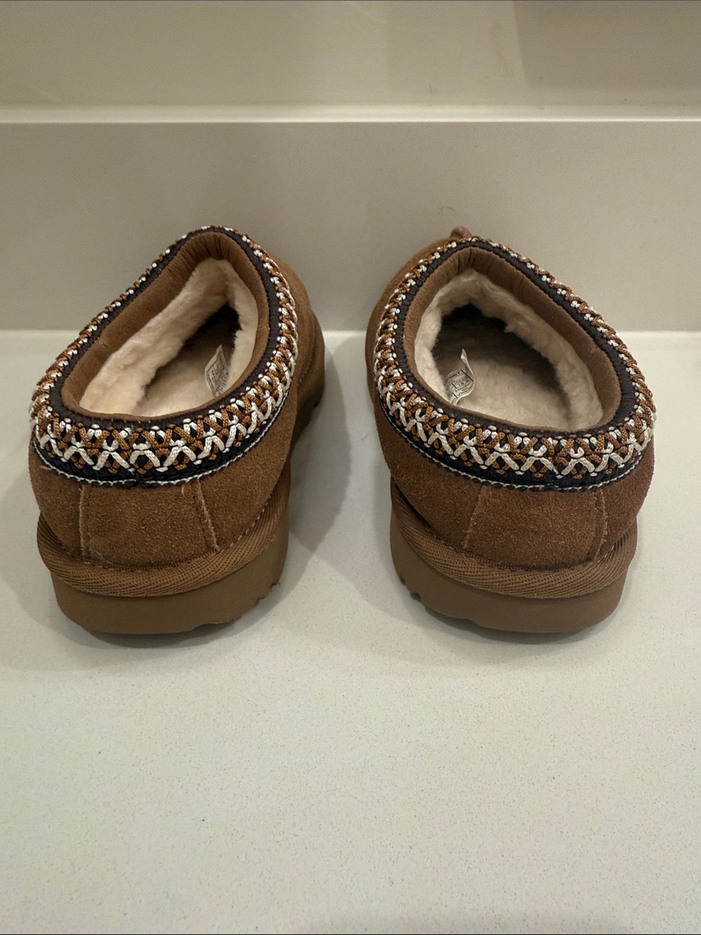 UGG Tasman II Chestnut Brown Suede Shearling Clog Slippers - Picture 5 of 7